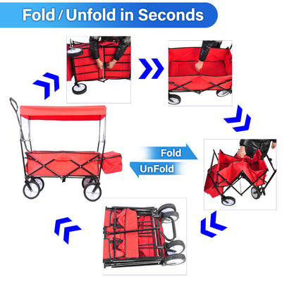 Folding wagon Garden Shopping Beach Cart