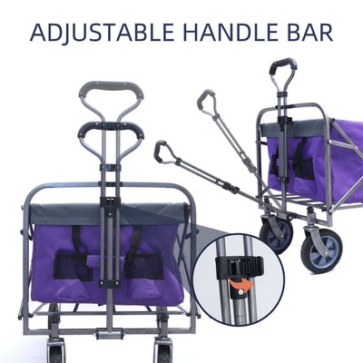 Outdoor Garden Multipurpose Micro Collapsible Beach Trolley Cart Camping Folding Wagon