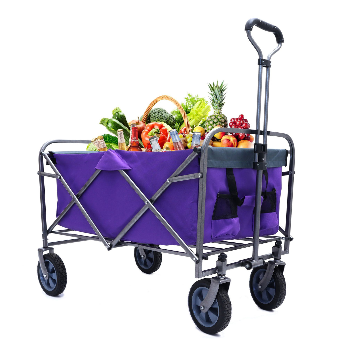 Outdoor Garden Multipurpose Micro Collapsible Beach Trolley Cart Camping Folding Wagon