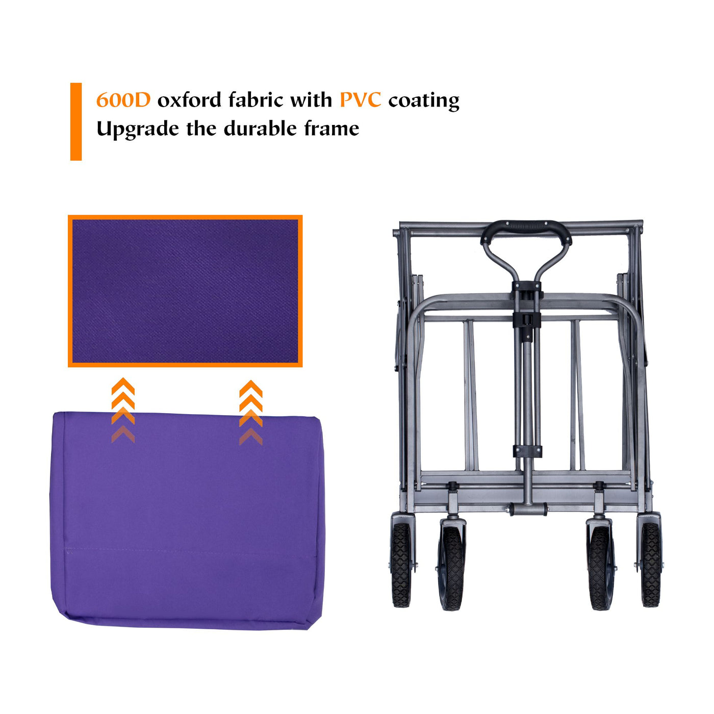 Outdoor Garden Multipurpose Micro Collapsible Beach Trolley Cart Camping Folding Wagon