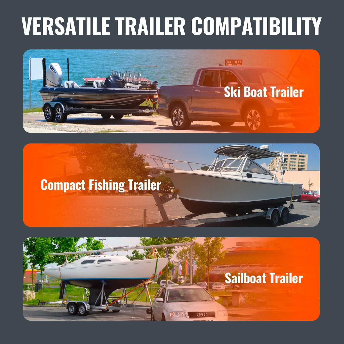 VEVOR Marine Trailer Guide Set, 60'' Flexibly Adjustable, Dual Rust-Resistant Steel Supports with PVC Covering, Ideal for Ski, Fishing, and Sailboat Transport, 2-Piece Kit 2024