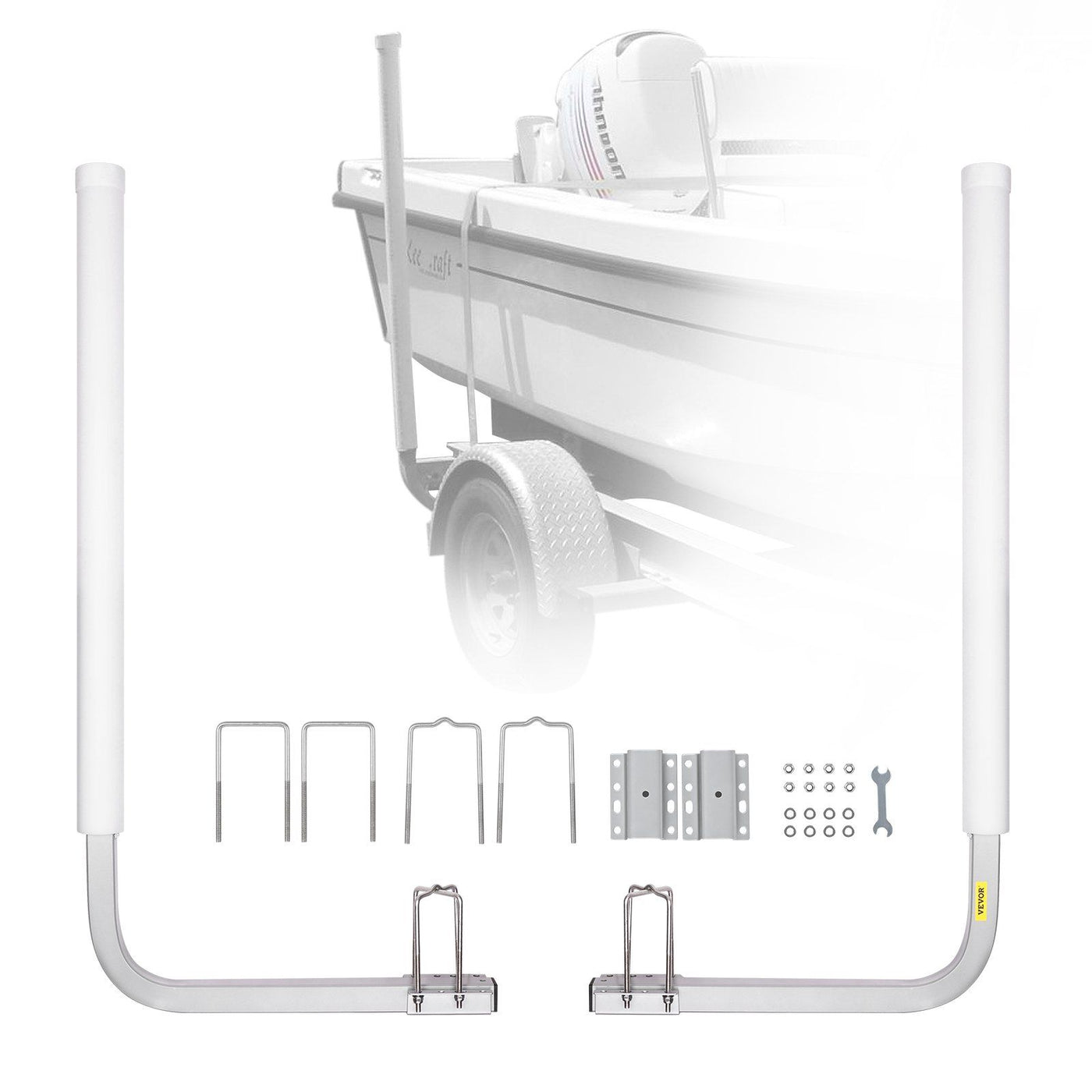 VEVOR Boat Trailer Guide, 43' Adjustable Design Trailer Guide Poles, 2PCS Rustproof Galvanized Steel Trailer Guide, Trailer Guides with PVC Pipes, for Ski Boat, Fishing Boat or Sailboat Trailer 2024