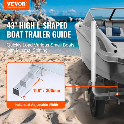 VEVOR Boat Trailer Guide, 43' Adjustable Design Trailer Guide Poles, 2PCS Rustproof Galvanized Steel Trailer Guide, Trailer Guides with PVC Pipes, for Ski Boat, Fishing Boat or Sailboat Trailer 2024