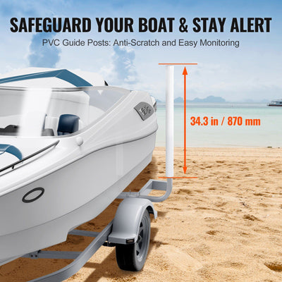 VEVOR Boat Trailer Guide, 43' Adjustable Design Trailer Guide Poles, 2PCS Rustproof Galvanized Steel Trailer Guide, Trailer Guides with PVC Pipes, for Ski Boat, Fishing Boat or Sailboat Trailer 2024