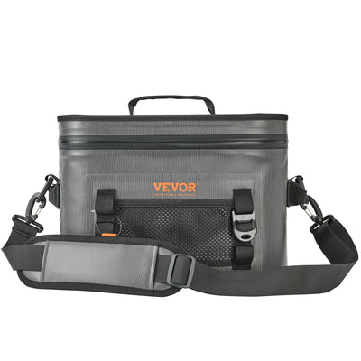 VEVOR Soft Cooler Bag, 16 Cans Soft Sided Cooler Bag Leakproof with Zipper, Waterproof Soft Cooler Insulated Bag, Lightweight & Portable Collapsible Cooler for Beach, Hiking, Picnic, Camping, Travel