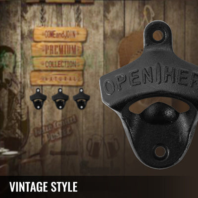 VEVOR Cast Iron Bottle Opener 100 Pcs Rustic Classic Wall Mount for Home Bars and Man Cave