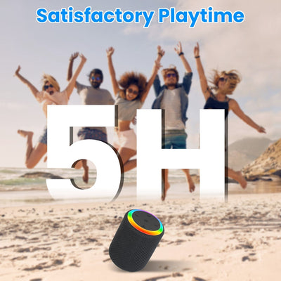 Portable Wireless Speaker Outdoor Party Speaker Mini Waterproof Speaker with 7 RGB Lights Support Calling TWS AUX In MMC Card Input