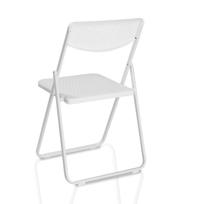 4 Pack Plastic Folding Chairs, Lightweight Stackable Commercial Chairs, Portable Event Seats Indoor Outdoor for Home Event Party Picnic School Wedding, White