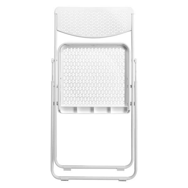 4 Pack Plastic Folding Chairs, Lightweight Stackable Commercial Chairs, Portable Event Seats Indoor Outdoor for Home Event Party Picnic School Wedding, White