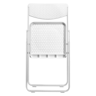 4 Pack Plastic Folding Chairs, Lightweight Stackable Commercial Chairs, Portable Event Seats Indoor Outdoor for Home Event Party Picnic School Wedding, White