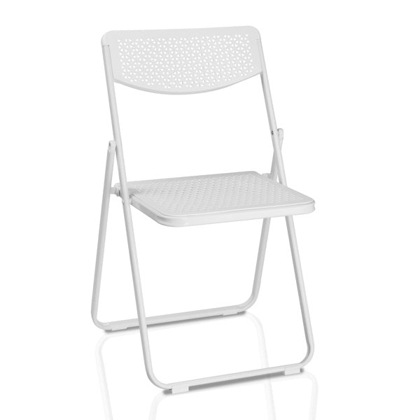 4 Pack Plastic Folding Chairs, Lightweight Stackable Commercial Chairs, Portable Event Seats Indoor Outdoor for Home Event Party Picnic School Wedding, White