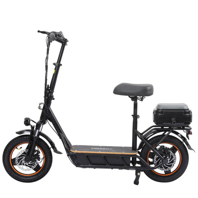 WHOSU 750W Electric Scooter with Seat for Adults - 25 MPH, 29 Mile Range, 14" Pneumatic Tires, Adjustable Handlebars & Foldable Design w/Storage Box - Commuter E-Scooter