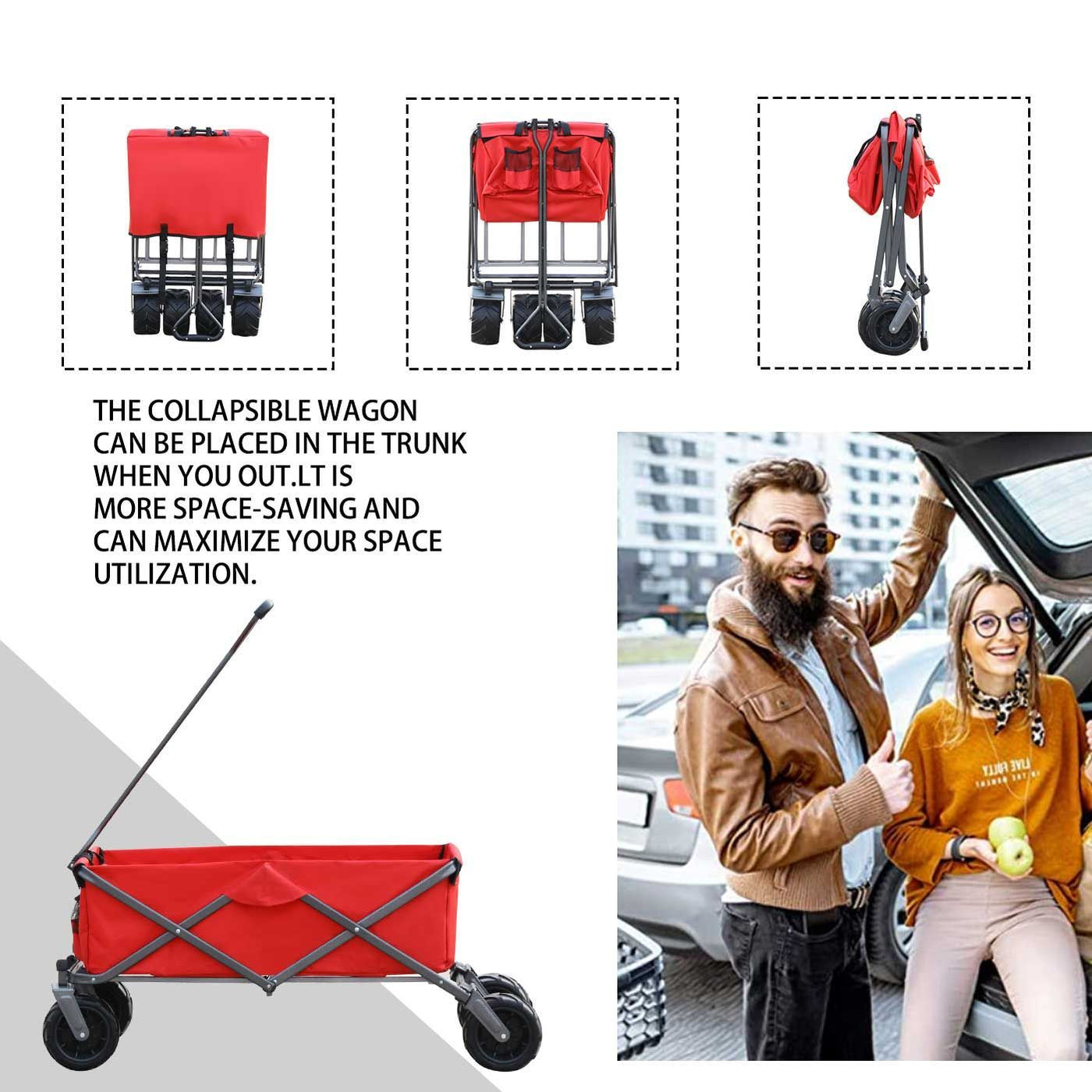 Utility Park Garden Cart Tool Customized Color Folding Camping Trolley Outdoor Picnic Beach Wagon