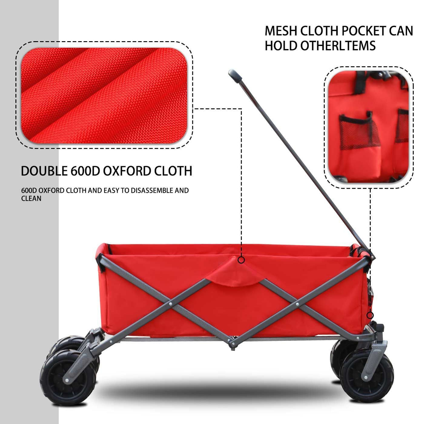 Utility Park Garden Cart Tool Customized Color Folding Camping Trolley Outdoor Picnic Beach Wagon