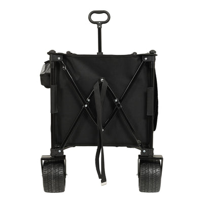 Collapsible Foldable Extended Wagon with canopy,480lbs Weight Capacity, Heavy Duty Folding Utility Garden Cart with Big All-Terrain Beach Wheels & Drink Holders,Side Pocket and Brakes ,mosquito net