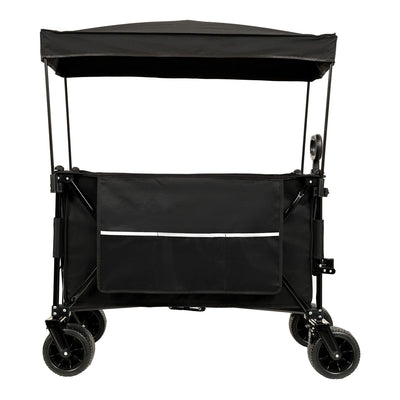 Collapsible Foldable Extended Wagon with canopy,480lbs Weight Capacity, Heavy Duty Folding Utility Garden Cart with Big All-Terrain Beach Wheels & Drink Holders,Side Pocket and Brakes ,mosquito net