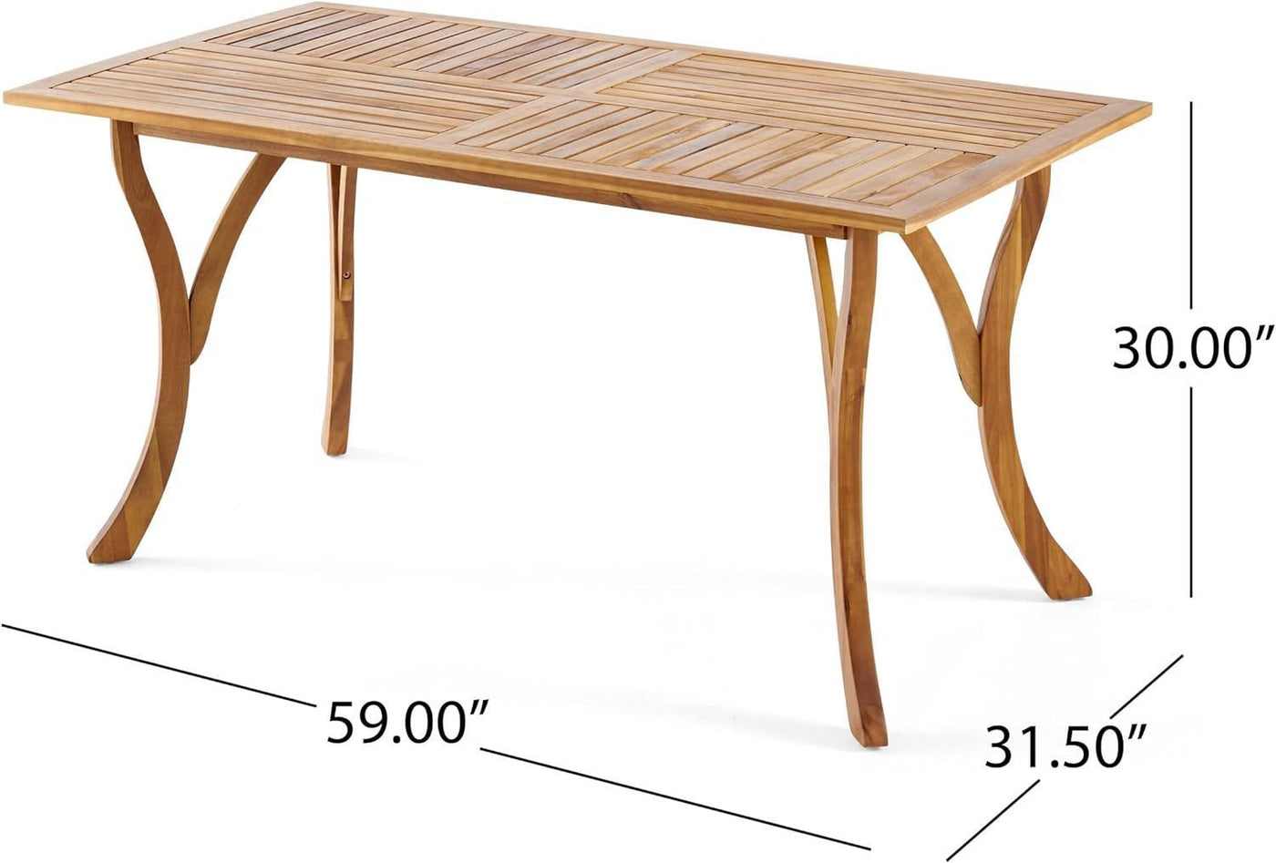 Outdoor Dining Table 59" Rectangular Wood Table