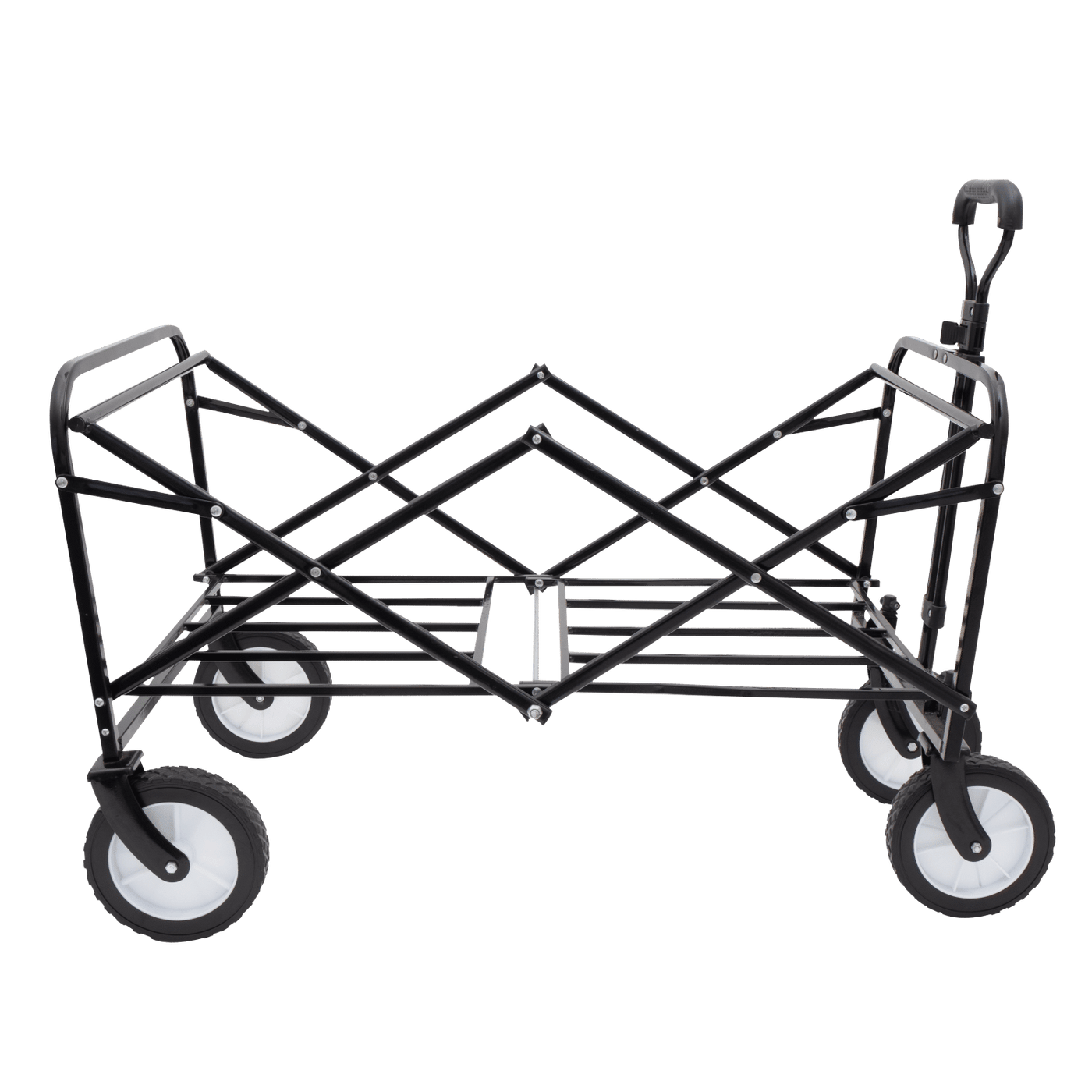Collapsible Foldable Wagon Cart with strapping system Beach Wagon Utility Cart Utility Wagon Grocery Cart for for Camping Shopping Sports Gardeing Fishing Supports 360lbs All-Terrain Wheels black