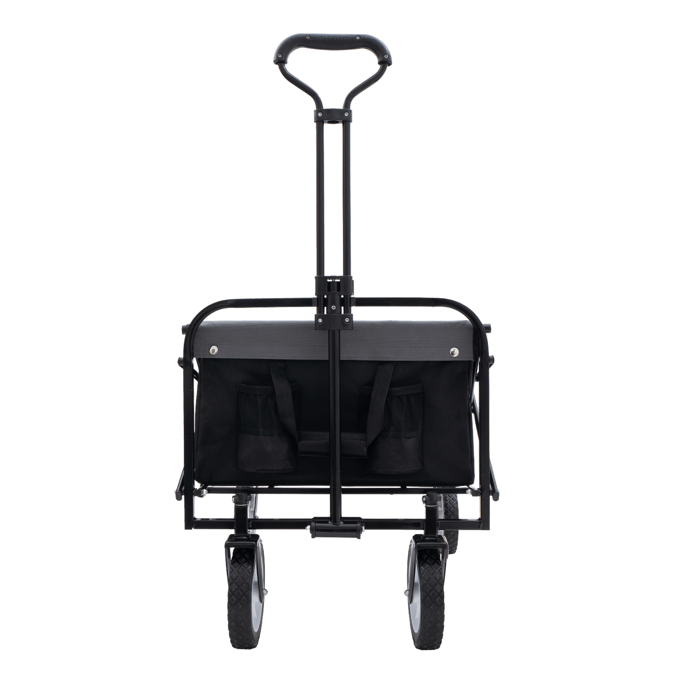 Collapsible Foldable Wagon Cart with strapping system Beach Wagon Utility Cart Utility Wagon Grocery Cart for for Camping Shopping Sports Gardeing Fishing Supports 360lbs All-Terrain Wheels black