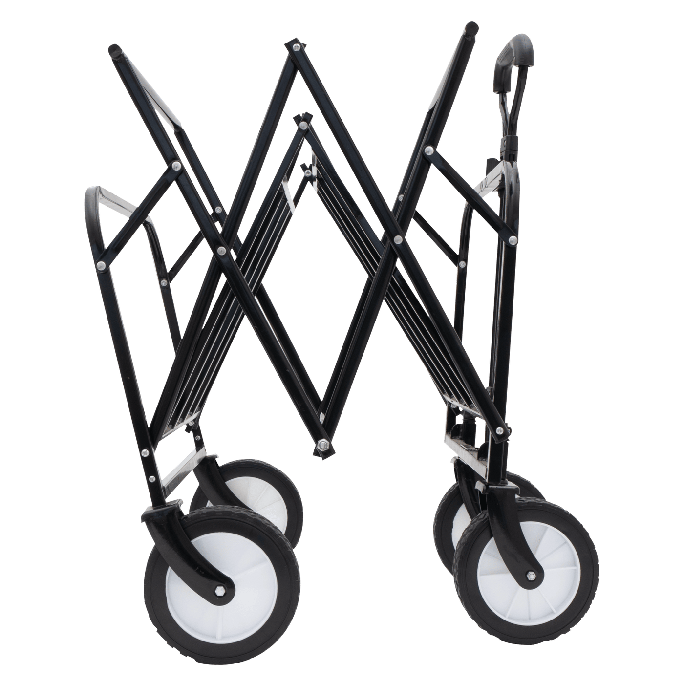 Collapsible Foldable Wagon Cart with strapping system Beach Wagon Utility Cart Utility Wagon Grocery Cart for for Camping Shopping Sports Gardeing Fishing Supports 360lbs All-Terrain Wheels black