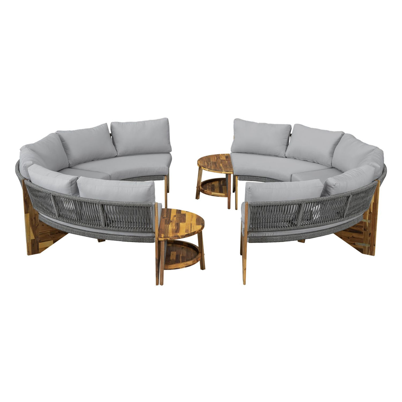 U_STYLE 6 - Person Outdoor Seating Group with Cushions and A Coffee Table(old sku:WY000379AAE)