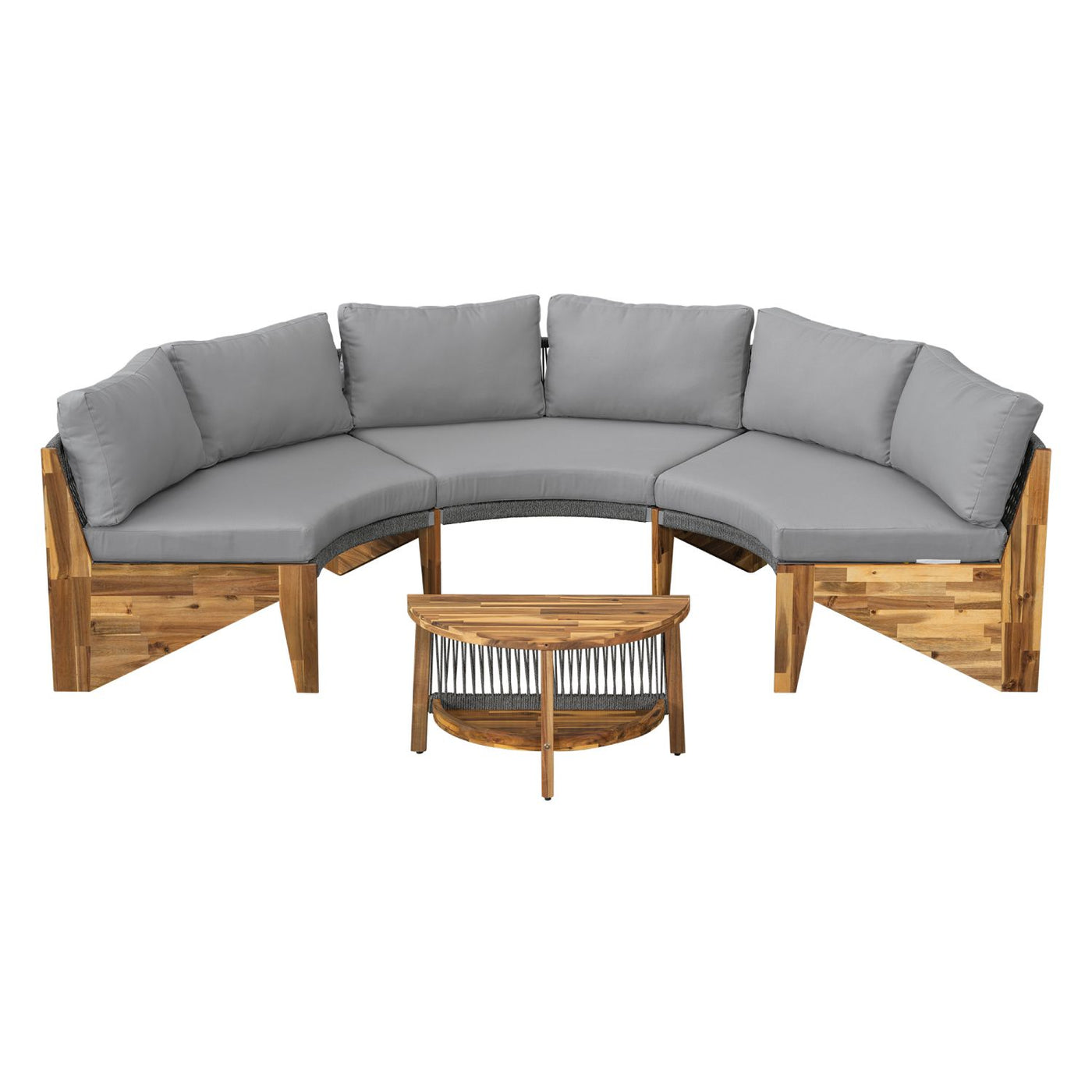U_STYLE 6 - Person Outdoor Seating Group with Cushions and A Coffee Table(old sku:WY000379AAE)