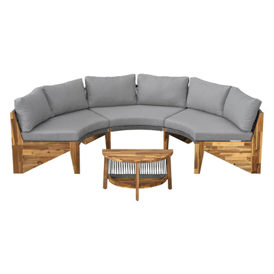 U_STYLE 6 - Person Outdoor Seating Group with Cushions and A Coffee Table(old sku:WY000379AAE)