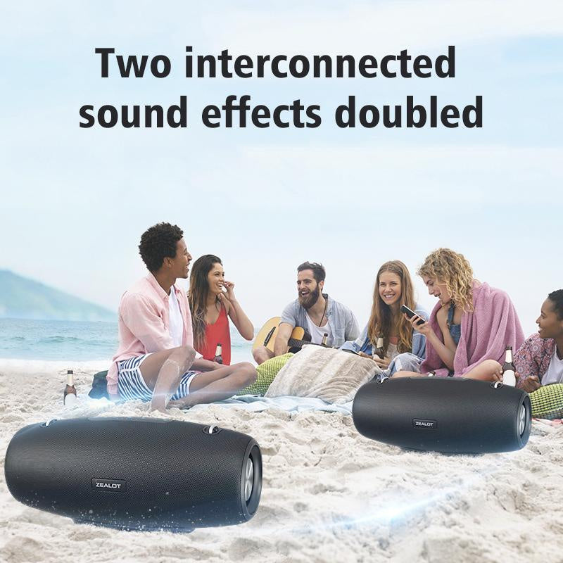 ZEALOT S67 60W Bluetooth Speaker, IPX4 Waterproof, 36H Playtime, 14400mAh Battery, Dual Pairing, Loud Stereo Sound, for Phone/Tablet/TV, Ideal for Birthday & Christmas