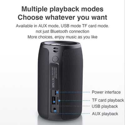 ZEALOT S32 Portable Bluetooth Speaker, Wireless Speaker, S32 Samll Outdoor Speaker, IPX5 Water Resistant, Stereo Pairing/USB/MIC/TF Card/AUX for iOS Andriod Men's, Children's Gift - Black