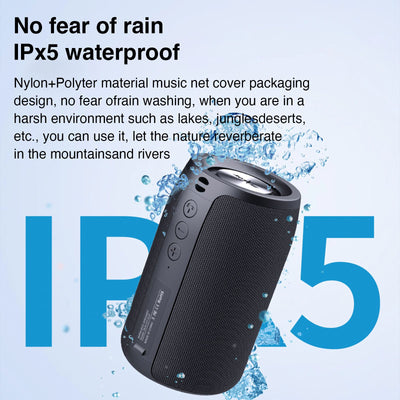 ZEALOT S32 Portable Bluetooth Speaker, Wireless Speaker, S32 Samll Outdoor Speaker, IPX5 Water Resistant, Stereo Pairing/USB/MIC/TF Card/AUX for iOS Andriod Men's, Children's Gift - Black