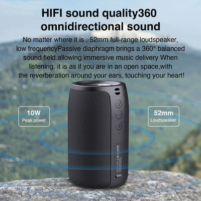 ZEALOT S32 Portable Bluetooth Speaker, Wireless Speaker, S32 Samll Outdoor Speaker, IPX5 Water Resistant, Stereo Pairing/USB/MIC/TF Card/AUX for iOS Andriod Men's, Children's Gift - Black