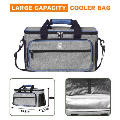 Collapsible Wagon 140L Wagons Carts Foldable with Removable Canopy, Folding Wagon Cart with Wheels for All-Terrain with Brake, Foldable Wagon with Cooler Bag, for Camping Beach Shopping