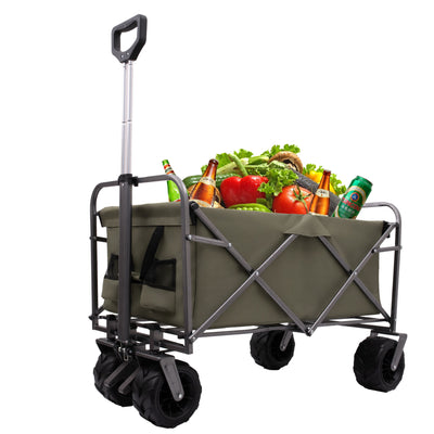 Outdoor Garden Park Utility kids wagon portable beach trolley cart camping foldable with big wheels folding wagon