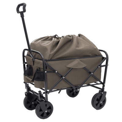Minimeetall Multi-use Bag,Collapsible Foldable Wagon Cart Beach Wagon Heavy Duty Utility Cart Utility Wagon Grocery Cart for for Camping 3pcs plastic Liner bag /Cover , Olive green