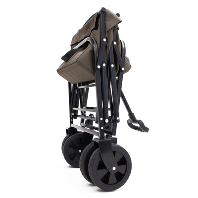Minimeetall Multi-use Bag,Collapsible Foldable Wagon Cart Beach Wagon Heavy Duty Utility Cart Utility Wagon Grocery Cart for for Camping 3pcs plastic Liner bag /Cover , Olive green
