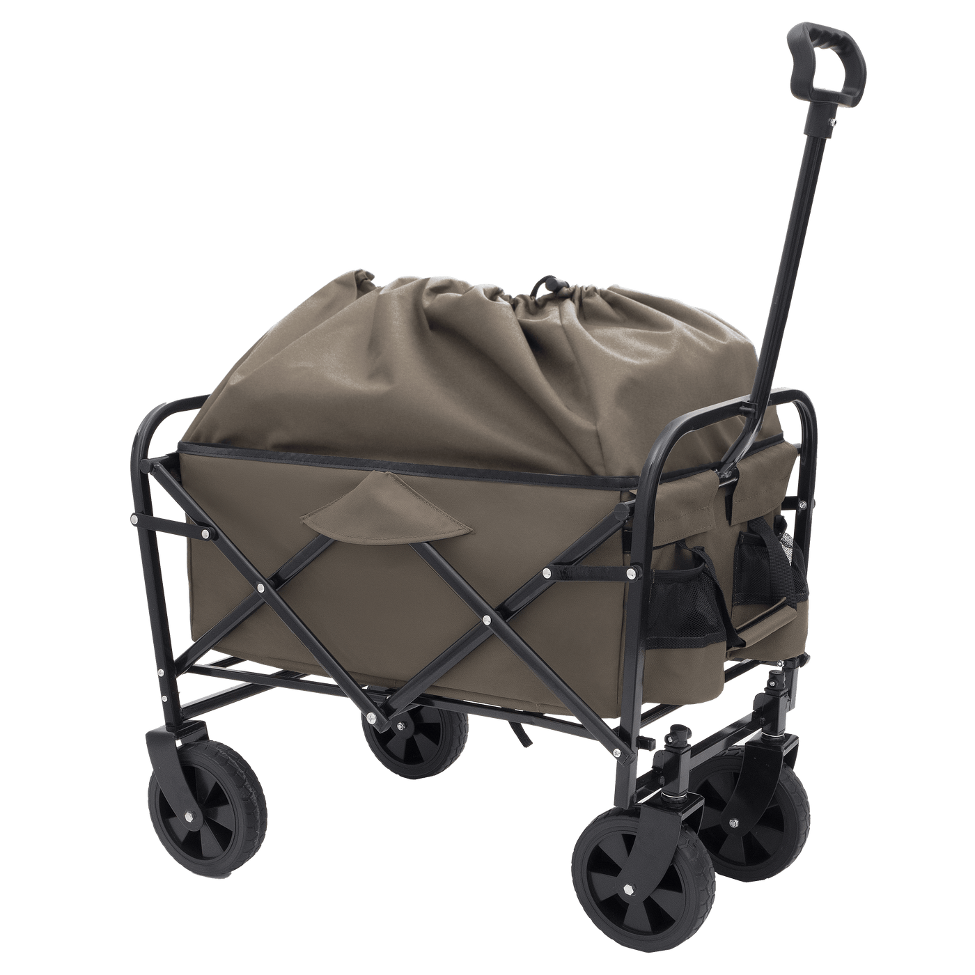 Minimeetall Multi-use Bag,Collapsible Foldable Wagon Cart Beach Wagon Heavy Duty Utility Cart Utility Wagon Grocery Cart for for Camping 3pcs plastic Liner bag /Cover , Olive green