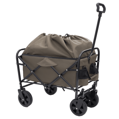 Minimeetall Multi-use Bag,Collapsible Foldable Wagon Cart Beach Wagon Heavy Duty Utility Cart Utility Wagon Grocery Cart for for Camping 3pcs plastic Liner bag /Cover , Olive green