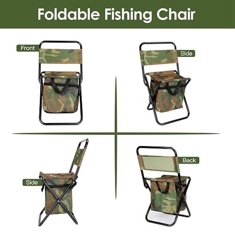 Foldable Fishing Chair With Backrest for Camping Hiking