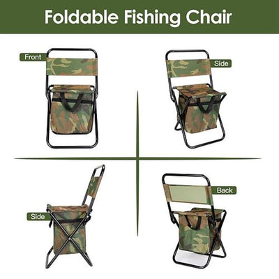 Foldable Fishing Chair With Backrest for Camping Hiking