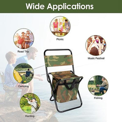 Foldable Fishing Chair With Backrest for Camping Hiking