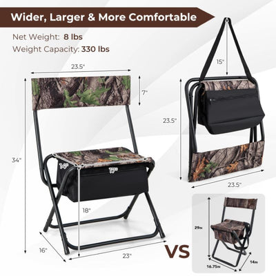 Foldable Fishing Chair With Backrest for Camping Hiking