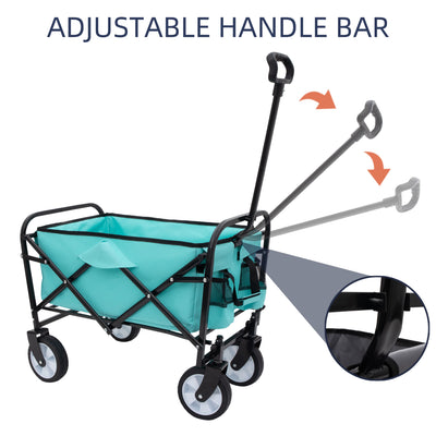 Minimeetall Multi-use Bag,Collapsible Foldable Wagon Cart Beach Wagon Heavy Duty Utility Cart Utility Wagon Grocery Cart for for Camping 3pcs plastic Liner bag /Cover , blue