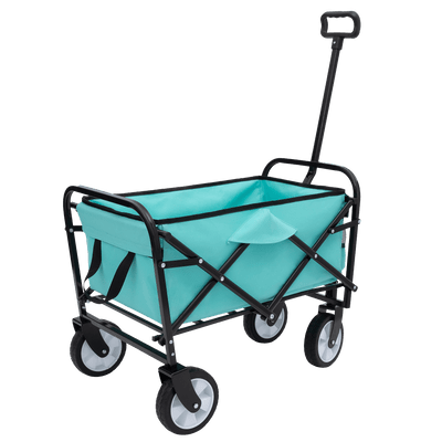 Minimeetall Multi-use Bag,Collapsible Foldable Wagon Cart Beach Wagon Heavy Duty Utility Cart Utility Wagon Grocery Cart for for Camping 3pcs plastic Liner bag /Cover , blue